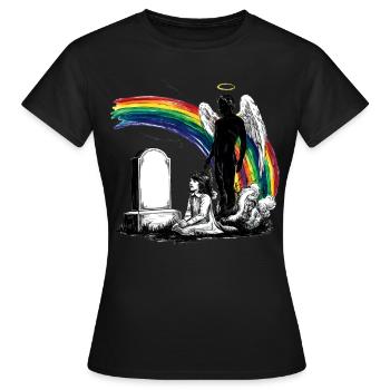 Father Daughter Mourning Grave - Women's T-Shirt - black - Front - AI Model Female 172 dark (172cm)