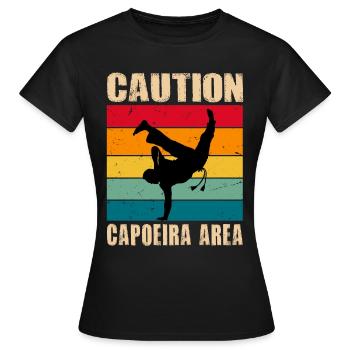 Achtung Capoeira Gebiet - Frauen T-Shirt - Schwarz - Vorne - AI Model Female 172 dark (172cm)