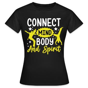 Connecter l’, le corps et l’ - T-shirt Femme - noir - Devant - AI Model Female 172 dark (172cm)