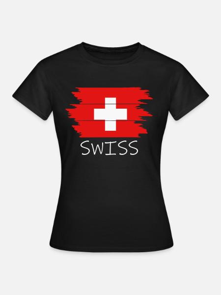 Swiss Switzerland Schweiz - Frauen T-Shirt - Schwarz