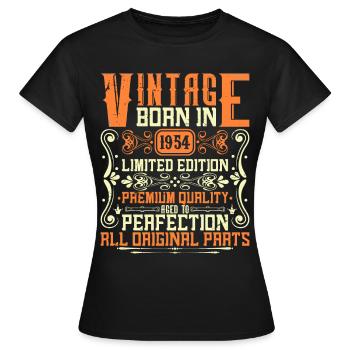 1954 Born in 1954 - Built in 1954 Birthday in 1954 - Women's T-Shirt - black - Front - AI Model Female 172 dark (172cm)