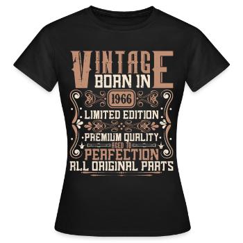 1966 Geburtstag Jahrgang 1966 Geboren Vintage 1966 - Frauen T-Shirt - Schwarz - Vorne - AI Model Female 172 dark (172cm)
