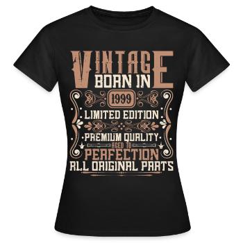 1999 Anniversaire Millésime 1999 Né Millésime 1999 - T-shirt Femme - noir - Devant - AI Model Female 172 dark (172cm)