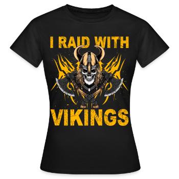Je fais un raid avec les Vikings - T-shirt Femme - noir - Devant - AI Model Female 172 dark (172cm)