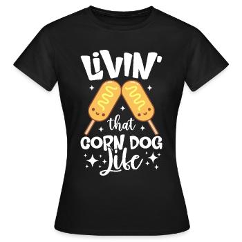 Costume de hot-dog Tenue de camping - T-shirt Femme - noir - Devant - AI Model Female 172 dark (172cm)