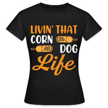 Costume de hot-dog Tenue de camping - T-shirt Femme - noir - Devant - AI Model Female 172 dark (172cm)