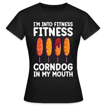 Costume de hot-dog Tenue de camping - T-shirt Femme - noir - Devant - AI Model Female 172 dark (172cm)