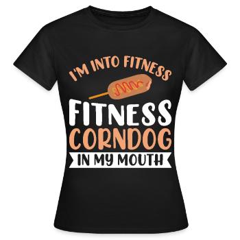 Costume de hot-dog Tenue de camping - T-shirt Femme - noir - Devant - AI Model Female 172 dark (172cm)