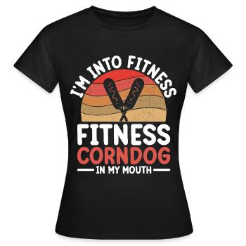 Costume de hot-dog Tenue de camping - T-shirt Femme - noir - Devant - AI Model Female 172 dark (172cm)