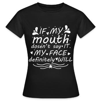 Présenter - T-shirt Femme - noir - Devant - AI Model Female 172 dark (172cm)