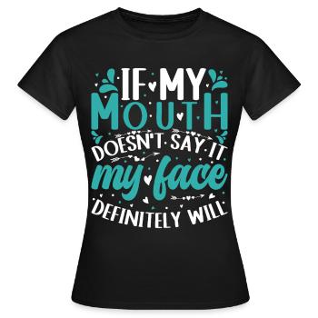 Présenter - T-shirt Femme - noir - Devant - AI Model Female 172 dark (172cm)