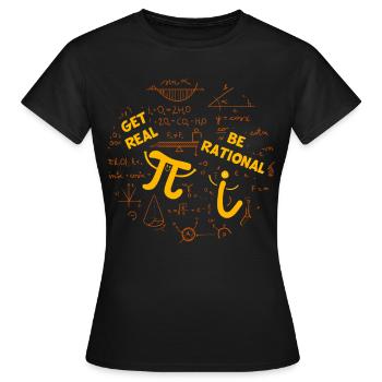 Humour mathématique – Pi vs. nombre imaginaire - T-shirt Femme - noir - Devant - AI Model Female 172 dark (172cm)