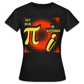 Math Humor – Pi vs. Imaginary Number - Women's T-Shirt - black - Front - AI Model Female 172 dark (172cm)