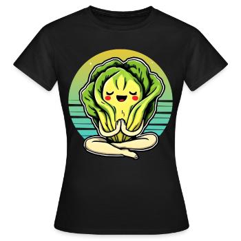 Lettuce Romaine Calm – Funny Salad - Women's T-Shirt - black - Front - AI Model Female 172 dark (172cm)