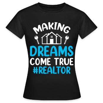 Agents immobiliers Agents immobiliers - T-shirt Femme - noir - Devant - AI Model Female 172 dark (172cm)