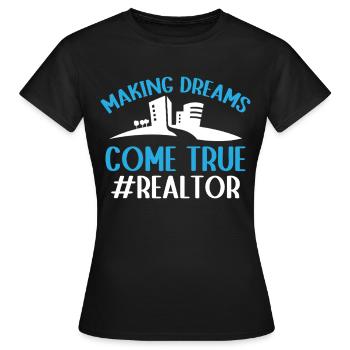 Agents immobiliers Agents immobiliers - T-shirt Femme - noir - Devant - AI Model Female 172 dark (172cm)