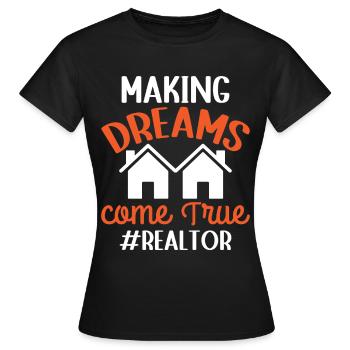 Agents immobiliers Agents immobiliers - T-shirt Femme - noir - Devant - AI Model Female 172 dark (172cm)