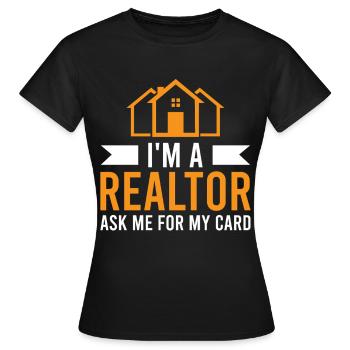 Agents immobiliers Agents immobiliers - T-shirt Femme - noir - Devant - AI Model Female 172 dark (172cm)