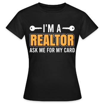 Agents immobiliers Agents immobiliers - T-shirt Femme - noir - Devant - AI Model Female 172 dark (172cm)