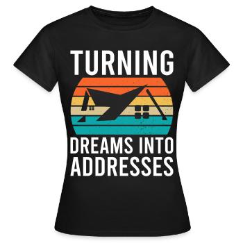 Agents immobiliers Agents immobiliers - T-shirt Femme - noir - Devant - AI Model Female 172 dark (172cm)