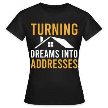 Agents immobiliers Agents immobiliers - T-shirt Femme - noir - Devant - AI Model Female 172 dark (172cm)
