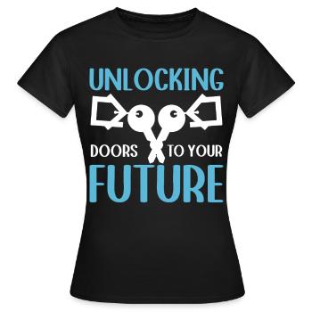 Agents immobiliers Agents immobiliers - T-shirt Femme - noir - Devant - AI Model Female 172 dark (172cm)