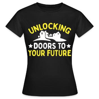 Agents immobiliers Agents immobiliers - T-shirt Femme - noir - Devant - AI Model Female 172 dark (172cm)