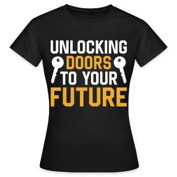 Agents immobiliers Agents immobiliers - T-shirt Femme - noir - Devant - AI Model Female 172 dark (172cm)