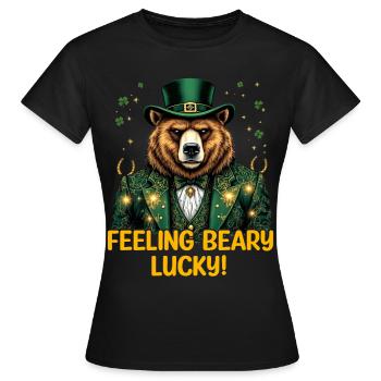 Se sentir chanceux - T-shirt Femme - noir - Devant - AI Model Female 172 dark (172cm)