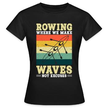 Équipe d’aviron pour le barreur Lover Coastal Rowing - T-shirt Femme - noir - Devant - AI Model Female 172 dark (172cm)