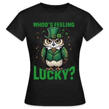 Qui se sent chanceux ? - T-shirt Femme - noir - Devant - AI Model Female 172 dark (172cm)