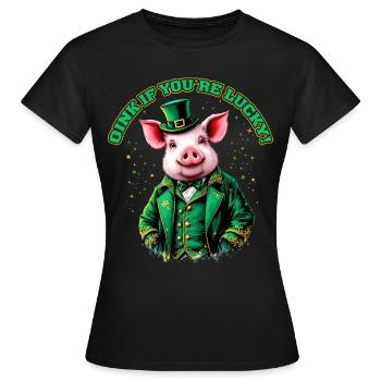 Oink tu as de la chance - T-shirt Femme - noir - Devant - AI Model Female 172 dark (172cm)