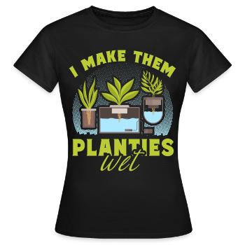 Ich mache sie nass - Frauen T-Shirt - Schwarz - Vorne - AI Model Female 172 dark (172cm)