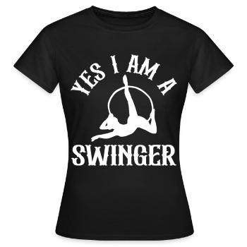 Circus Trapez Für Trapezkünstlerkostüm - Frauen T-Shirt - Schwarz - Vorne - AI Model Female 172 dark (172cm)