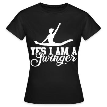 Circus Trapez Für Trapezkünstlerkostüm - Frauen T-Shirt - Schwarz - Vorne - AI Model Female 172 dark (172cm)