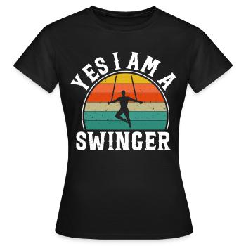 Circus Trapez Für Trapezkünstlerkostüm - Frauen T-Shirt - Schwarz - Vorne - AI Model Female 172 dark (172cm)