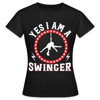 Circus Trapez Für Trapezkünstlerkostüm - Frauen T-Shirt - Schwarz - Vorne - AI Model Female 172 dark (172cm)