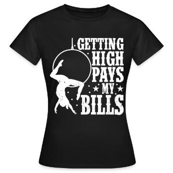 Circus Trapez Für Trapezkünstlerkostüm - Frauen T-Shirt - Schwarz - Vorne - AI Model Female 172 dark (172cm)