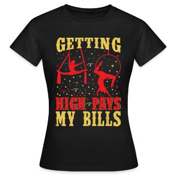 Circus Trapez Für Trapezkünstlerkostüm - Frauen T-Shirt - Schwarz - Vorne - AI Model Female 172 dark (172cm)
