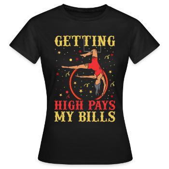 Circus Trapez Für Trapezkünstlerkostüm - Frauen T-Shirt - Schwarz - Vorne - AI Model Female 172 dark (172cm)