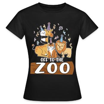 Zoo -Tiere Safari Party Zoo Safari Zoo -Tier - Frauen T-Shirt - Schwarz - Vorne - AI Model Female 172 dark (172cm)
