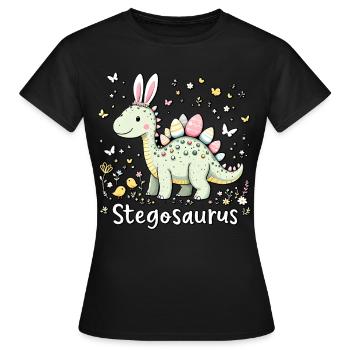 Stegosaurus - T-shirt Femme - noir - Devant - AI Model Female 172 dark (172cm)