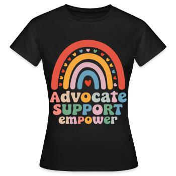 Support Empower advocates - Women's T-Shirt - black - Front - AI Model Female 172 dark (172cm)