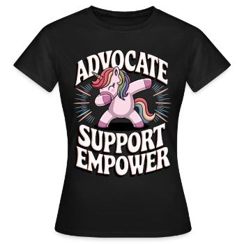 Support Empower advocates - Women's T-Shirt - black - Front - AI Model Female 172 dark (172cm)