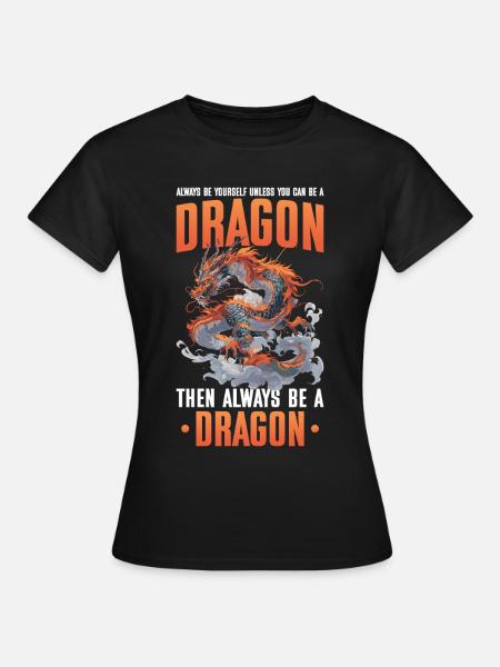 Drachen Drachendesign Sei immer du selbst - Dame-T-shirt - sort