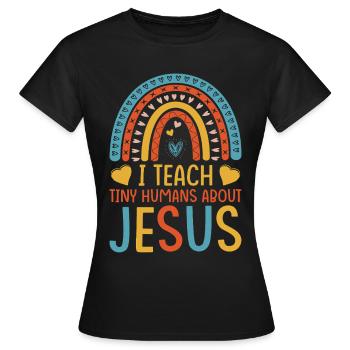 Gott Jesus Pfarrer Chrstian - Frauen T-Shirt - Schwarz - Vorne - AI Model Female 172 dark (172cm)