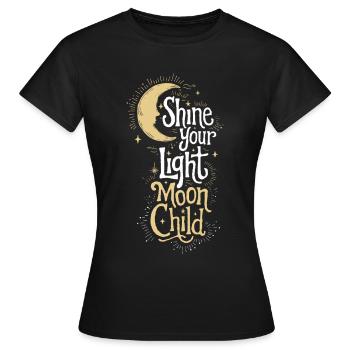 Enfant de la lune Lunatique Gothique Sorcière Lunaire Amant - T-shirt Femme - noir - Devant - AI Model Female 172 dark (172cm)