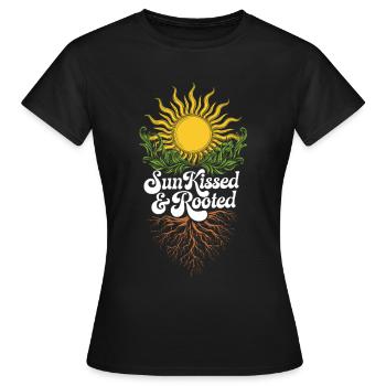 Sun Kissed & Rooted Boho Sun Hippie Summer Solstic - Women's T-Shirt - black - Front - AI Model Female 172 dark (172cm)