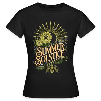 Mystical Summer Solstice Boho Sunflower Hippie Wit - Women's T-Shirt - black - Front - AI Model Female 172 dark (172cm)