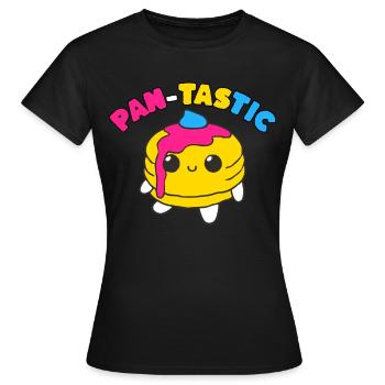 Pan-Tastic Cute Pancake LGBTQ Pansexual Pride Mont - Frauen T-Shirt - Schwarz - Vorne - AI Model Female 172 dark (172cm)